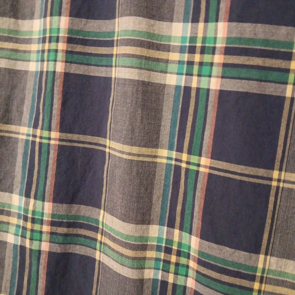 J.‎ Crew Button Down Men's Shirt Sz. XL-Slim Blue Multi-Color Plaid Light Weight
